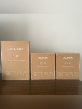 3 NEW Wevac Vacuum Seal Food Bags Rolls Clear BPA Free Microwave Freezer Safe
